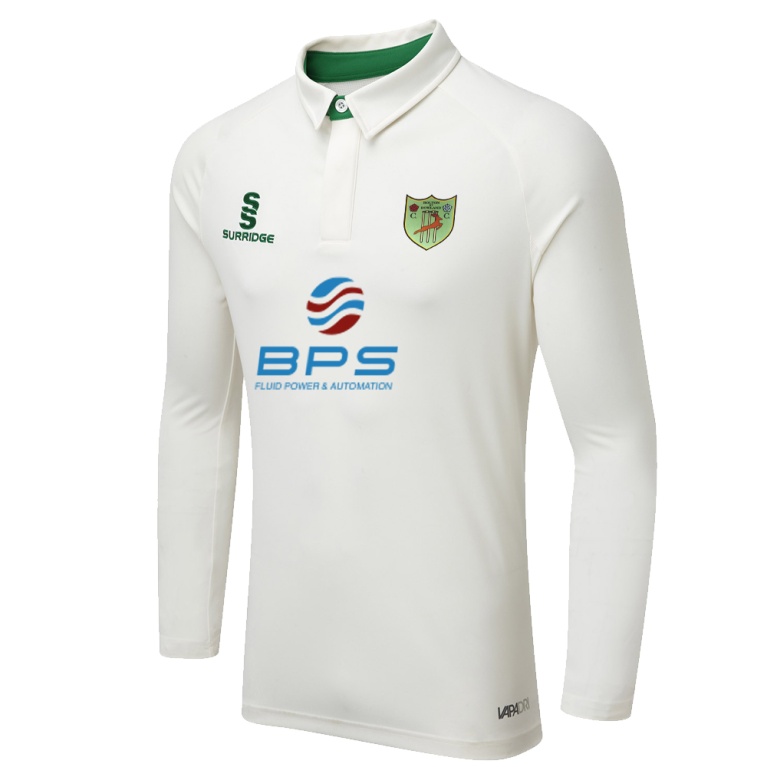 Bolton by Bowland CC - Ergo Long Sleeve Green Trim Shirt